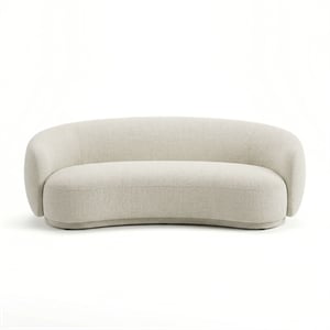 Kendall 90&quot Cream Textured Chenille Sofa