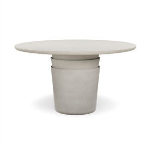 Margot Light Grey Faux Plaster Round 54&quot Indoor/Outdoor Dining Table