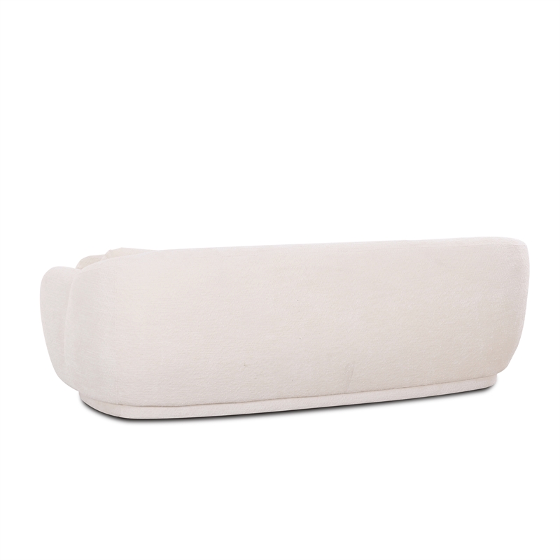 Misty Cream Textured Knubby Fabric Sofa