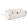 Misty Cream Textured Knubby Fabric Sofa