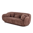 Misty Chocolate Brown Textured Knubby Fabric Sofa