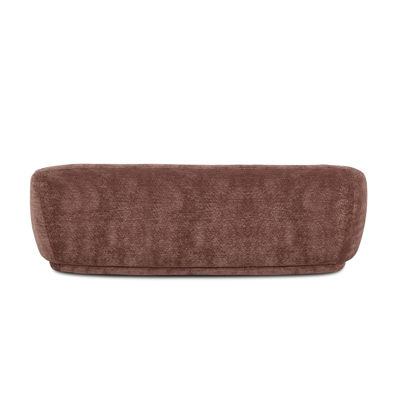 Misty Chocolate Brown Textured Knubby Fabric Sofa
