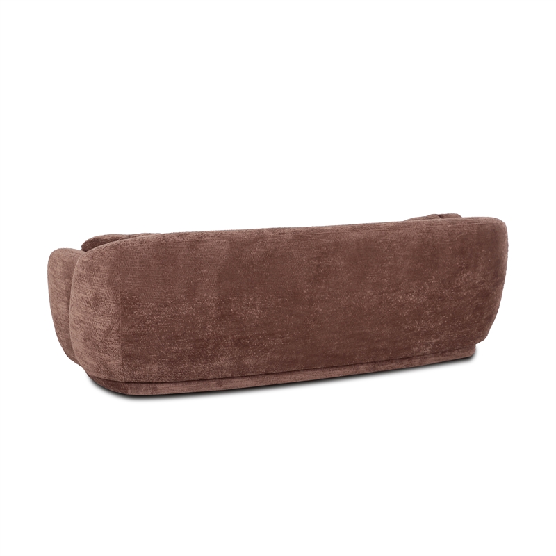 Misty Chocolate Brown Textured Knubby Fabric Sofa