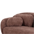 Misty Chocolate Brown Textured Knubby Fabric Sofa