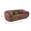 Misty Chocolate Brown Textured Knubby Fabric Sofa