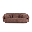 Misty Chocolate Brown Textured Knubby Fabric Sofa