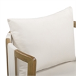 Paolo Cream Upcycled Basketweave Fabric Outdoor Accent Chair