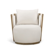 Paolo Cream Upcycled Basketweave Fabric Outdoor Accent Chair