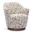 Skyla Beige Floral Jacquard Swivel Accent Chair