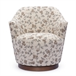Skyla Beige Floral Jacquard Swivel Accent Chair
