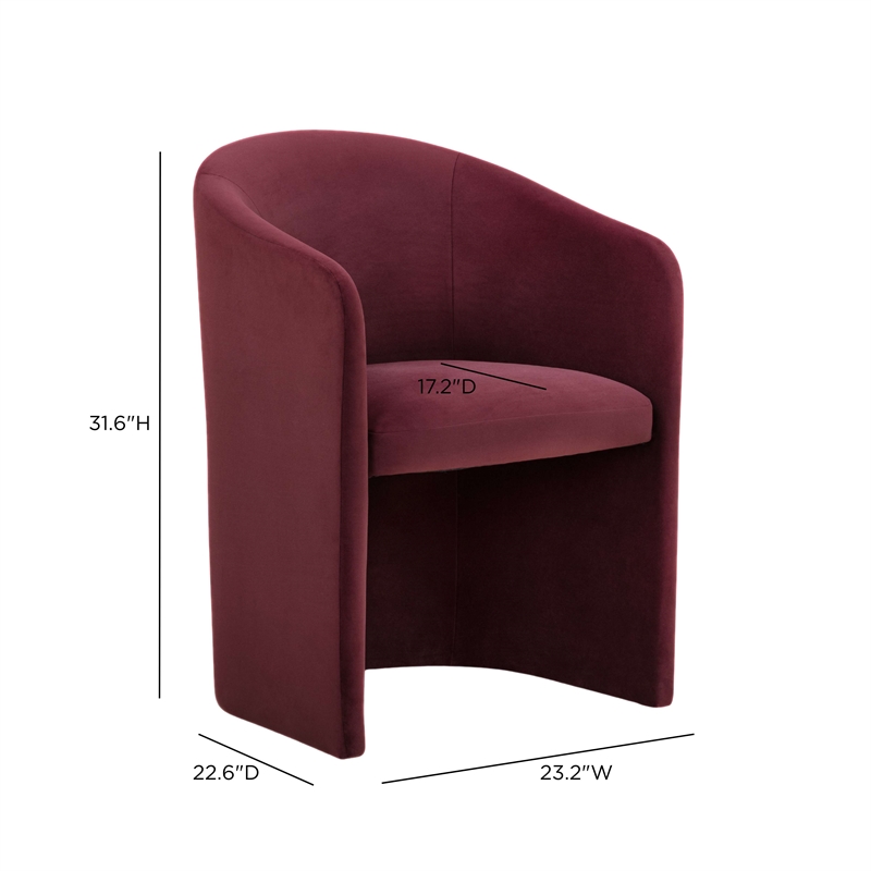 Seraphina Berry Red Performance Velvet Dining Chair