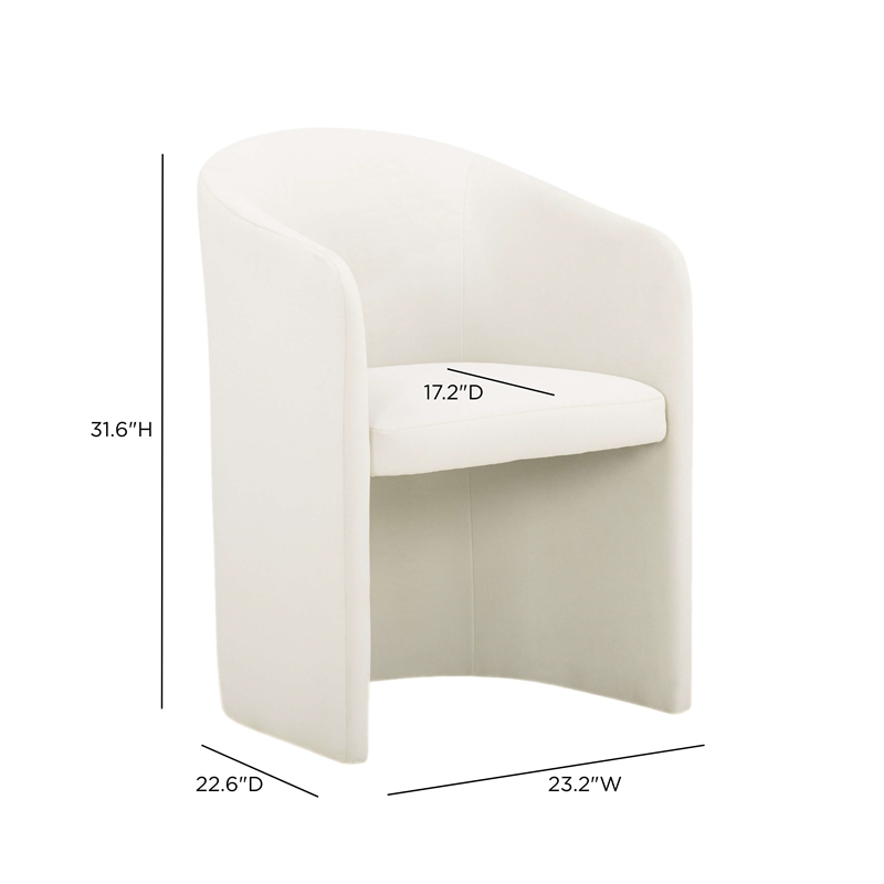 Seraphina Cream Performance Velvet Dining Chair