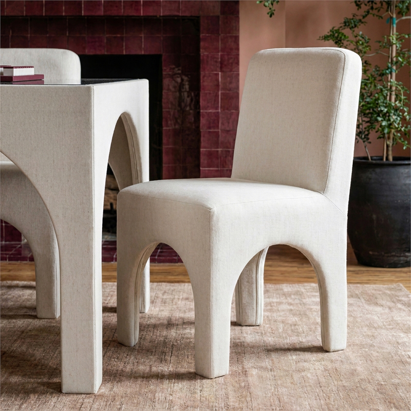 Tomlin Cream Performance Chenille Dining Chair