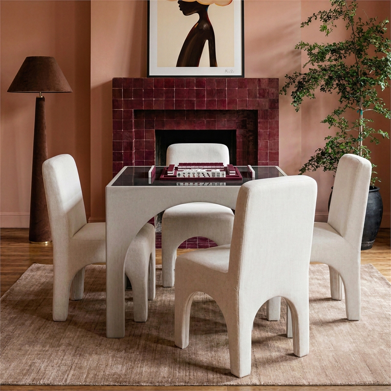 Tomlin Cream Performance Chenille Dining Chair