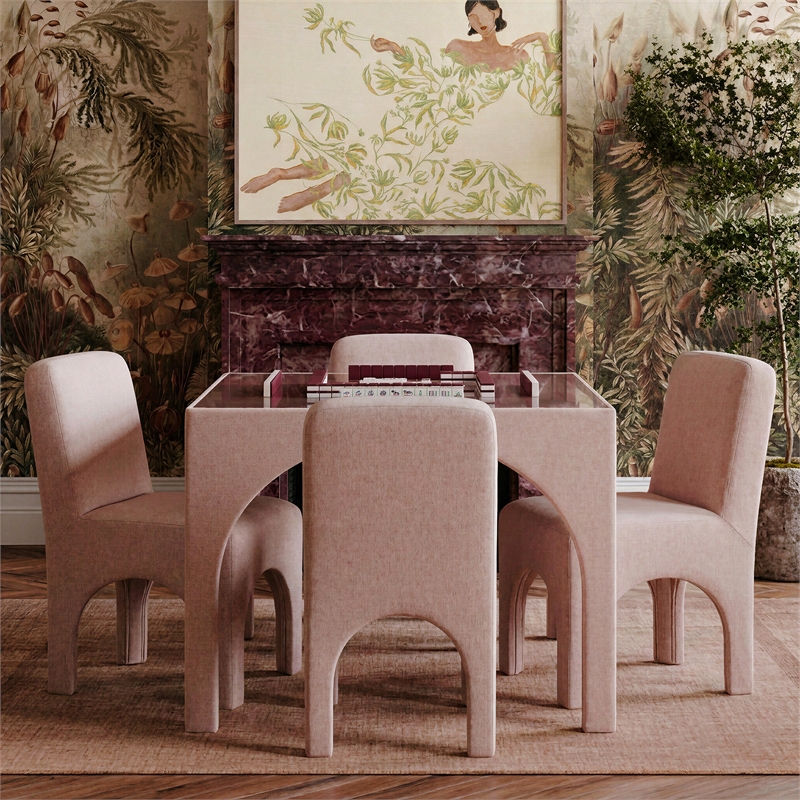 Tomlin Light Pink Performance Chenille Dining Chair