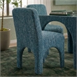 Tomlin Teal Knubby Performance Fabric Dining Chair