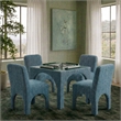 Tomlin Teal Knubby Performance Fabric Dining Chair