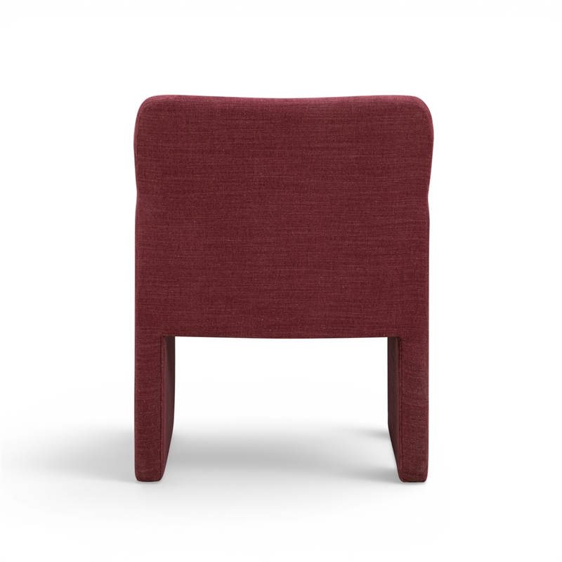 Crawley Performance Linen Chenille Dining Chair in Wine