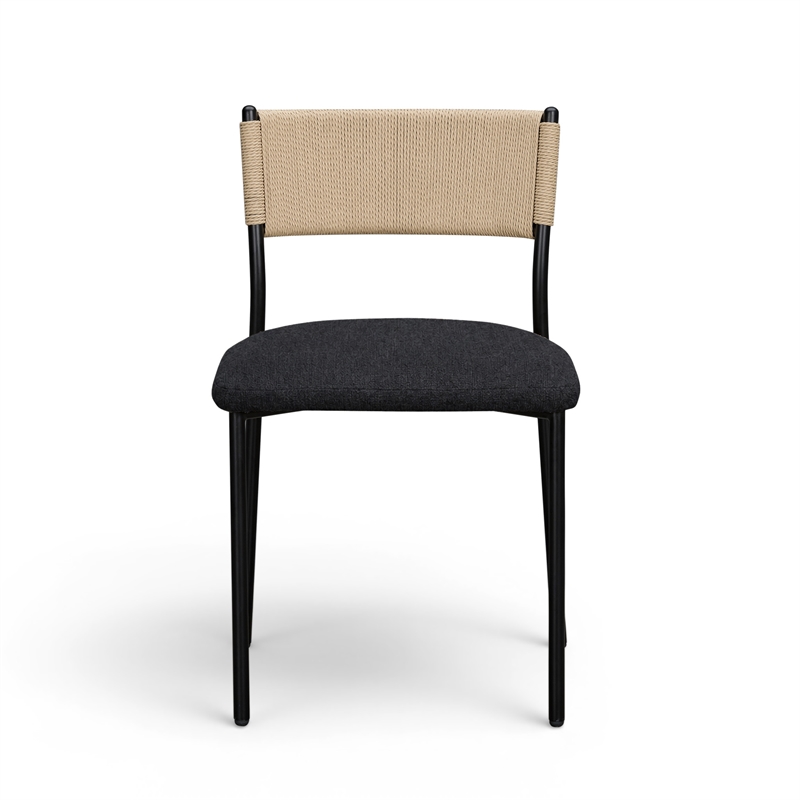 Celine Black Performance Boucle Dining Chair - Set of 2