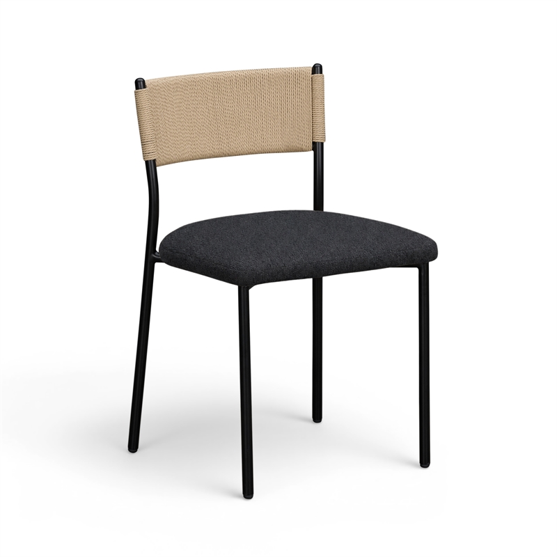 Celine Black Performance Boucle Dining Chair - Set of 2