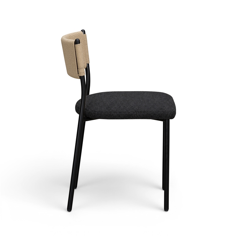 Celine Black Performance Boucle Dining Chair - Set of 2