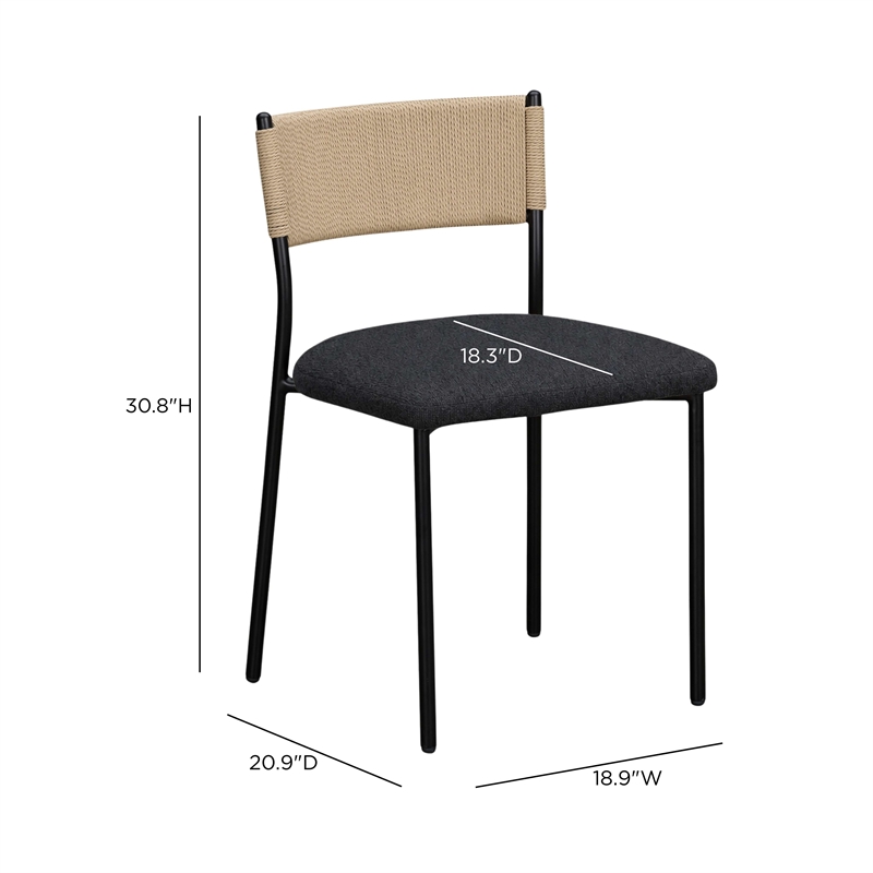 Celine Black Performance Boucle Dining Chair - Set of 2