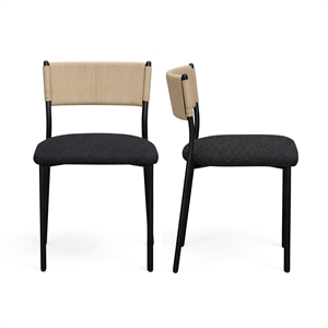 Celine Black Performance Boucle Dining Chair - Set of 2