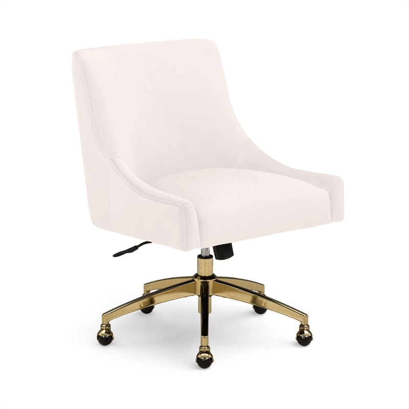 Beatrix Cream Performance Velvet Office Swivel Chair