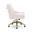 Beatrix Cream Performance Velvet Office Swivel Chair