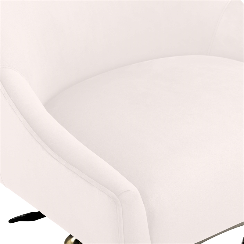 Beatrix Cream Performance Velvet Office Swivel Chair