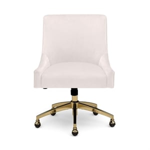 Beatrix Cream Performance Velvet Office Swivel Chair