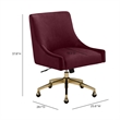 Beatrix Burgundy Performance Velvet Office Swivel Chair