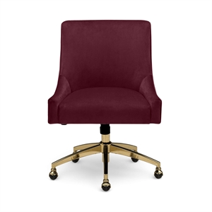 Beatrix Burgundy Performance Velvet Office Swivel Chair