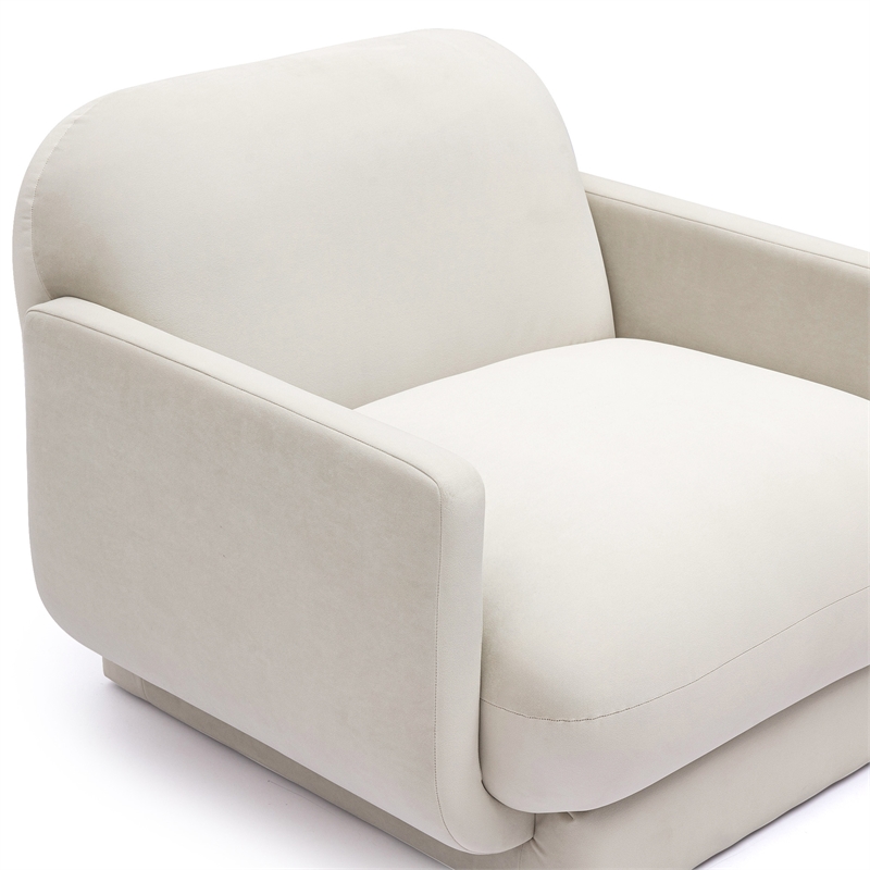 Azalea Cream Performance Velvet Accent Chair