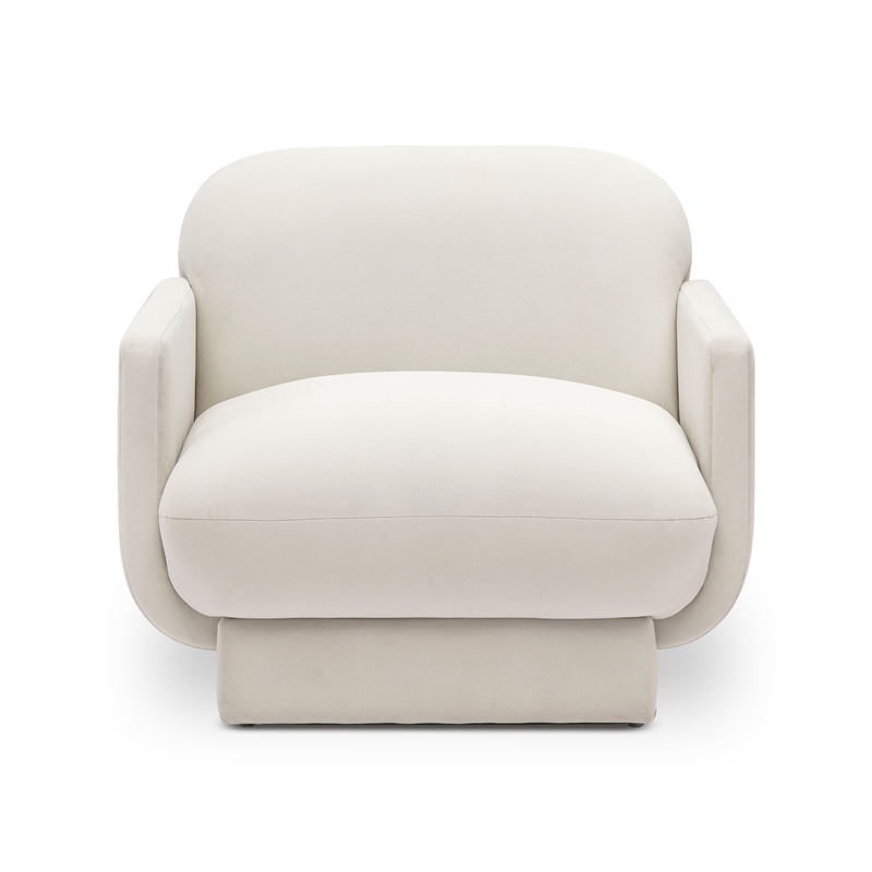 Azalea Cream Performance Velvet Accent Chair