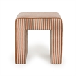 Byron Square Terracotta Stripe Cotton Jute Ottoman