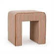 Byron Square Terracotta Stripe Cotton Jute Ottoman
