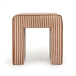 Byron Square Terracotta Stripe Cotton Jute Ottoman