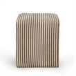 Byron Square Brown Stripe Cotton Jute Ottoman