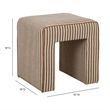 Byron Square Brown Stripe Cotton Jute Ottoman