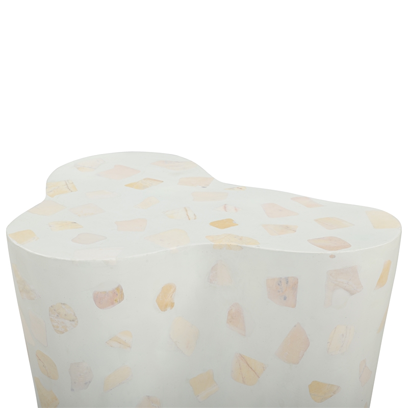 Slab Light Green Terrazzo Indoor/Outdoor Side Table