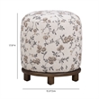 Bisou Beige Floral Jacquard Ottoman