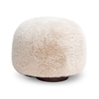 Oopa Cream Contract-Grade Straight Vegan Shearling Swivel Ottoman