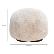 Oopa Cream Contract-Grade Straight Vegan Shearling Swivel Ottoman