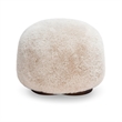 Oopa Cream Contract-Grade Straight Vegan Shearling Swivel Ottoman