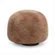 Oopa Taupe Contract-Grade Straight Vegan Shearling Swivel Ottoman