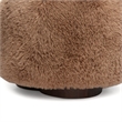 Oopa Taupe Contract-Grade Straight Vegan Shearling Swivel Ottoman