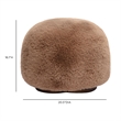 Oopa Taupe Contract-Grade Straight Vegan Shearling Swivel Ottoman