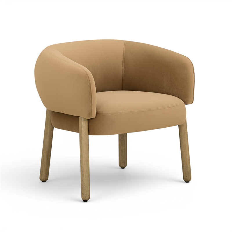 Foxy Camel Performance Velvet Accent Chair