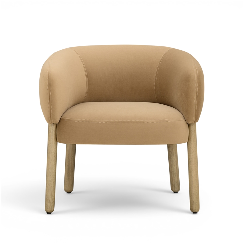 Foxy Camel Performance Velvet Accent Chair